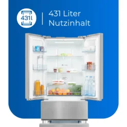 Exquisit Frenchdoor FD430-140-030F Inoxlook | Standgerät | 431 L Volumen | Inoxlook -Küchen Profi 00496de49f1777896b4502a1b7dc09a5