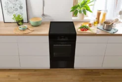 Gorenje GEIT5C 60 BPG Elektro-Standherd Mit Induktionskochfeld - 50 Cm - 70 Liter - Kindersicherung - Schnellaufheizung - AirFry - Pizzamodus 300°C - Teleskopauszüge - AquaClean - BridgeZone - Schwarz -Küchen Profi 008aebf9447cab065a2a1cb13bc9f15a