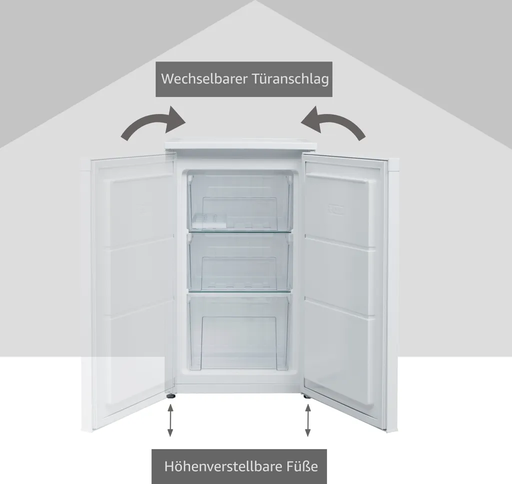 Telefunken CF-34-101-W Gefrierschrank Weiß / 82,1 Cm 160 KWh / 63 L Nutzinhalt / Türanschlag Wechselbar / Höhenverstellbare Füße 5 Telefunken CF-34-101-W Gefrierschrank Weiß / 82,1 Cm 160 KWh / 63 L Nutzinhalt / Türanschlag Wechselbar / Höhenverstellbare Füße – Bild 3