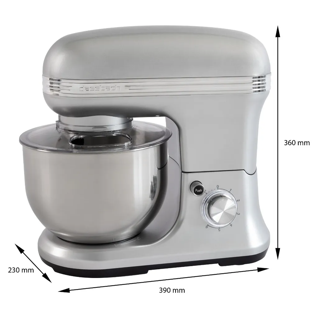 Classbach® Küchenmaschine Knetmaschine Set Mit Küchenwaage Digital, 1200 Watt Motor Mit 6 Geschwindigkeiten, Leise Rührmaschine 5 Liter Schüssel Inkl. 3 Aufsätze Und Spritzschutz, C-KM 4004 W 8 Classbach® Küchenmaschine Knetmaschine Set Mit Küchenwaage Digital, 1200 Watt Motor Mit 6 Geschwindigkeiten, Leise Rührmaschine 5 Liter Schüssel Inkl. 3 Aufsätze Und Spritzschutz, C-KM 4004 W – Bild 6