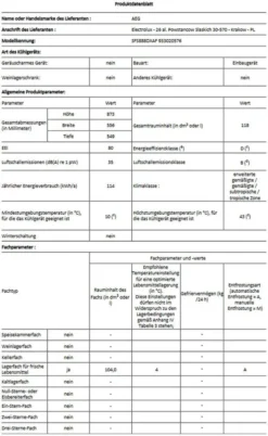 AEG SFS888DXAF Einbaukühlschrank Mit Gefrierfach 118 L FrischeZone Display -Küchen Profi 03885b26a509d0d30f003fceac46c187