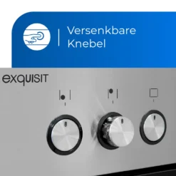 Exquisit EHE 185-1.2-Set Einbau-Herd Glaskeramikkochfeld | Ober-/Unterhitze | Inox -Küchen Profi 0415566fe0c1b6e3103a6b35a9dc855a