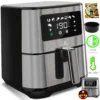 Kesser® XXL 5,5 Liter Heißluftfritteuse Edelstahl | Inkl.Brotbackkorb | 1700W Friteuse Fritteuse Airfryer | Touch Display | 8 Programmen | Ohne ÖL | ✓ Backofen ✓ Heißluft ✓ Grill | Fettfrei, Farbe:Silber -Küchen Profi 058441dbecd30646a83615bec290485c