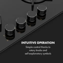 Klarstein Goldflame 4 Gaskochfeld , 4-flammig , Autark , 60 Cm , Einbau , Messing-Brenner , Erdgas/Propangas , Sicherheitsventile , Automatische Abschaltung , Topfträger Aus Gusseisen , Inkl.Schlauch Und Druckminderer , Glaskeramik Ø 8 Mm , Schwarz -Küchen Profi 059125d320a50e58ec3143ebca72962c