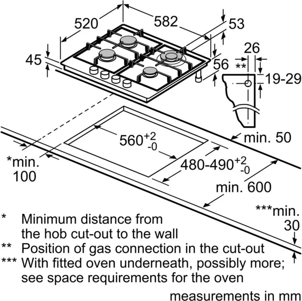 Bosch PCH6A5B90 60cm Einbau Gaskochfeld Autark Wok Brenner Edelstahl 12 Bosch PCH6A5B90 60cm Einbau Gaskochfeld Autark Wok Brenner Edelstahl – Bild 10
