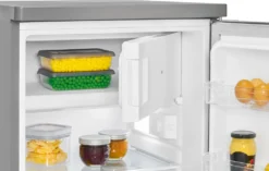 Bomann Kühlschrank Mit Gefrierfach Freistehend (109L) Leise Mit Kühl- Und Gefrierfach, Stand-Kühlschrank Mit Gefrierfach, Kühlkombination Fridge Mit LED Beleuchtung, KS 7248 Inox -Küchen Profi 073b89fedf1b32d4b467136e5d765591
