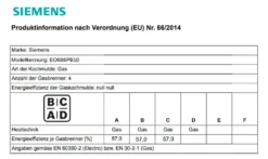 Siemens EO6B6PB10 Gaskochfeld Schwarz Hartglas GAS KOCHFELD HERD -Küchen Profi 0792cf2825e5524a2b4fae9c61898430