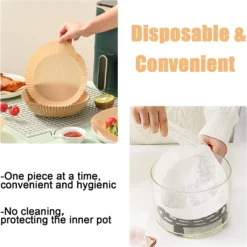 Luftfritteusen-Papier [100 Blatt], Runde Einweg-Papiereinsätze Für Luftfritteusen, Fettdichtes Pergament, Mehrzweck-Antihaft-Silikonpapier -Küchen Profi 0996a78d56e43ba4c9f97ffee6dd822d
