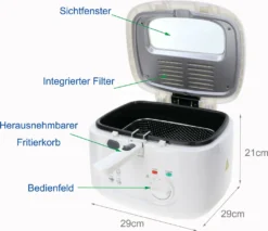 Fritteuse DESKI 1800 Watt 2,5 Liter Friteuse Weiß -Küchen Profi 0cfe664dfd5567e14b1f532255bb7bd4