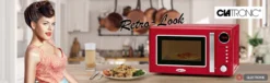 Clatronic MWG 790 2in1 Mikrowelle Retro-Design, 700 W Mikrowellenleistung, 1000 W Grillleistung, 20 L Garraum, Timerfunktion, Kindersicherung -Küchen Profi 0e0cf838b61463940d62097ed4788ae3