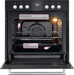 Bomann Einbau Elektroherd Set Schwarz, Backofen Set Mit Glaskeramik- Herdplatte Und 4 Kochplatten, Ofen Ober-/Unterhitze, Grill- Und Umluftfunktion Mit Ceranfeld, EHBC 7934 -Küchen Profi 0f844478df34565eff393a65d1ac664b