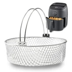 Luftfritteusenkorb Mit Griff | Korb Aus Edelstahl 304 Für Heißluftfritteuse | Dampfkorb | Air Fry Crisper Korb | Air Fryer Zubehör