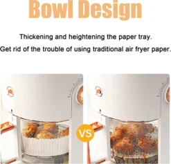 Luftfritteusen-Papier [100 Blatt], Runde Einweg-Papiereinsätze Für Luftfritteusen, Fettdichtes Pergament, Mehrzweck-Antihaft-Silikonpapier -Küchen Profi 110139da51689dea8910636e8b8f17ca