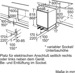 BOSCH Unterbau-Kühlautomat KUL15AFF0 Integrierbar, Flachscharnier -Küchen Profi 11b4d1ec32b632d38011ef46d04098d0