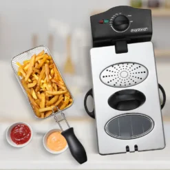 Monzana Fritteuse 3 L Edelstahl Temperaturregler Bis 190°C Sichtfenster Spülmaschinengeeignet 2000 W Filter Kontrollleuchte Küche Kaltzonen-Fritteuse -Küchen Profi 120ba4150b10b36d512ea5ffb3b118d1