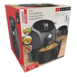 Cuisinier Deluxe Heißluftfritteuse Analog - 5 Liter - 230V - Airfryer - Heißluftofen - Temperatureinstellung Von 80°C Bis 200°C - 7/8 Personen - Schwarz -Küchen Profi 1410ce097da54b8b31f2ec2f11685c39
