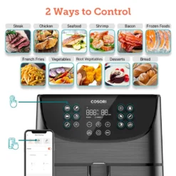 Cosori Smart 5,5-Liter Heißluftfritteuse Mit Spießgestell 21 Cosori Smart 5,5-Liter Heißluftfritteuse Mit Spießgestell -Küchen Profi 14a0563b8105b1fc38ac5002845ee2bb