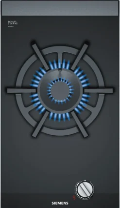 Siemens ER3A6AD70, Schwarz, Integriert, Gaskochfeld, Glaskeramik, 1 Zone(n), 1 Zone(n)