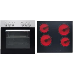 PKM Einbauherdset Backofen Glaskeramik Kochfeld Herdset BIC3 I-GK-IX-2 V2 - 59 L -Küchen Profi 1616dd38da31ff534b2850993ec97395