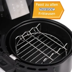 Monzana Heißluftfritteuse Zubehör 8tlg. Fritteuse Set Inkl. Brotbackkorb 3,6L Pizzapfanne Silikonpfanne Grillrost Spieße -Küchen Profi 16c222a05af742dfaad14a10b0417acb