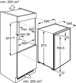 AEG SFS888DXAF Einbaukühlschrank Mit Gefrierfach 118 L FrischeZone Display -Küchen Profi 17541227344310a25706ed4b236eb674
