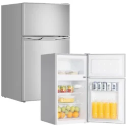 PKM Kühl-Gefrierkombination Kühlschrank GK88 IX Inox Design 85cm 84L