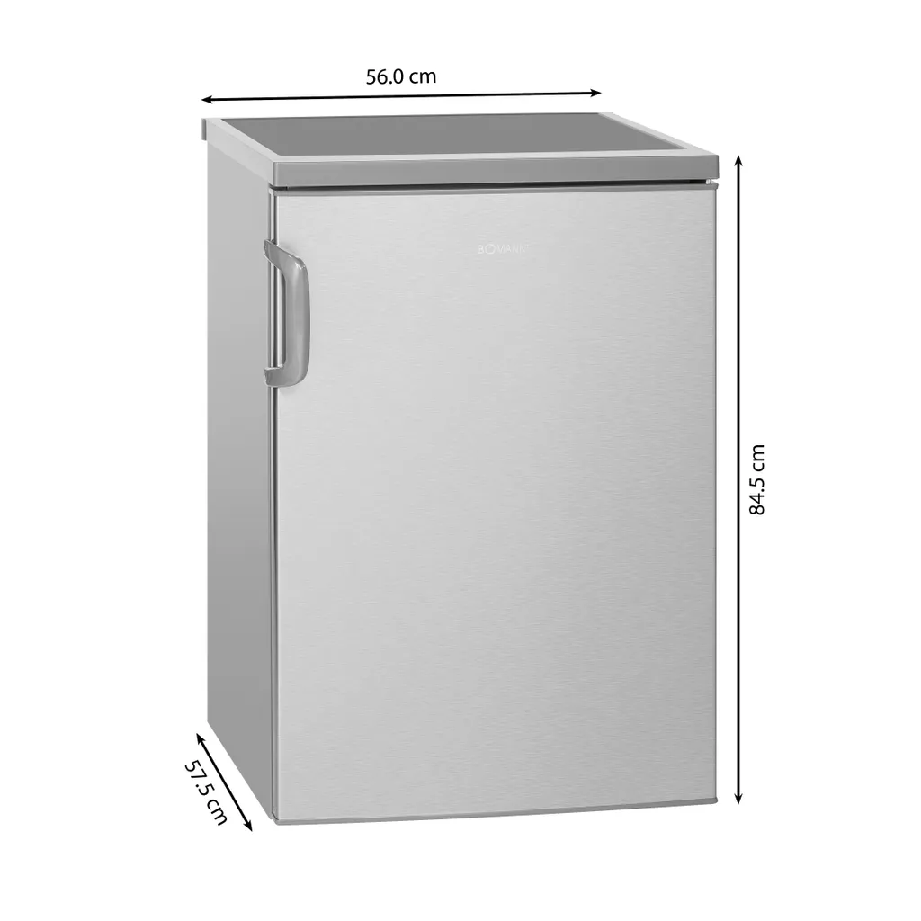 Bomann® Kühlschrank Mit Gefrierfach, Getränkekühlschrank Mit 120L Nutzinhalt Und 2 Glasablagen, Türanschlag Wechselbar, Kleiner Kühlschrank Mit Stufenloser Temperaturregelung - KS 2194.1 Inox 8 Bomann® Kühlschrank Mit Gefrierfach, Getränkekühlschrank Mit 120L Nutzinhalt Und 2 Glasablagen, Türanschlag Wechselbar, Kleiner Kühlschrank Mit Stufenloser Temperaturregelung - KS 2194.1 Inox – Bild 6