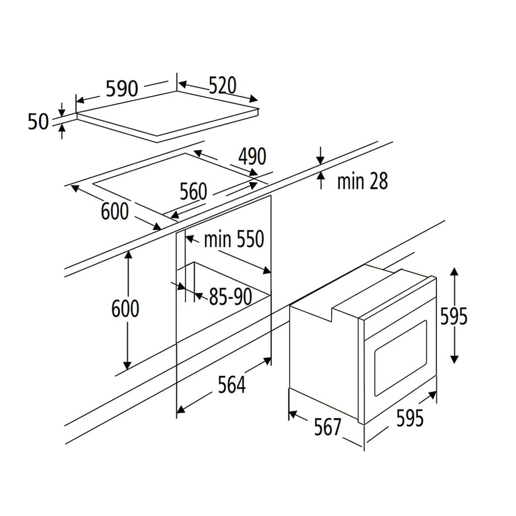 PKM Einbauherdset Backofen Glaskeramik Kochfeld Herdset BIC7 GK IX4 - 76L 6 PKM Einbauherdset Backofen Glaskeramik Kochfeld Herdset BIC7 GK IX4 - 76L – Bild 4