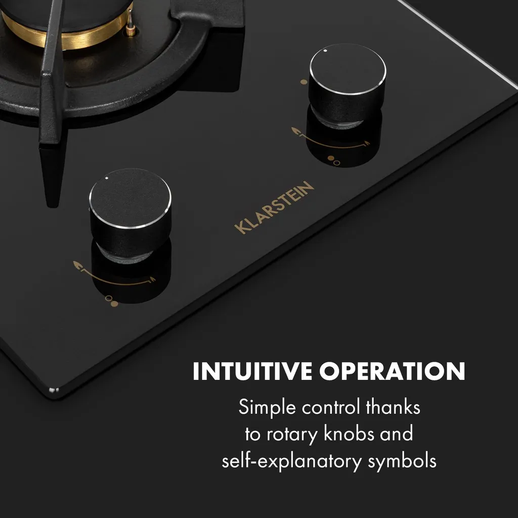 Klarstein Goldflame Domino Gaskochfeld , 2-flammig , Autark , 30 Cm , Einbau , Messing-Brenner , Erdgas/Propangas , Sicherheitsventile , Automatische Abschaltung , Topfträger Aus Gusseisen , Inkl. Schlauch Und Druckminderer , Glaskeramik Ø 8 Mm , Schwarz 6 Klarstein Goldflame Domino Gaskochfeld , 2-flammig , Autark , 30 Cm , Einbau , Messing-Brenner , Erdgas/Propangas , Sicherheitsventile , Automatische Abschaltung , Topfträger Aus Gusseisen , Inkl. Schlauch Und Druckminderer , Glaskeramik Ø 8 Mm , Schwarz – Bild 4