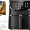 Cosori Premium 5,5-Liter Heißluftfritteuse Mit Spießgestell, Schwarz -Küchen Profi 1b3dc63f60b59d46f76a4e4771fd74cf