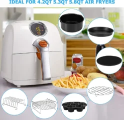 Zubehör Heißluftfritteuse, 8 Zoll 14 Stück Zubehörset Für Airfryer Fritteusen Für COSORI Ninja Philips Tefal Für Luftfritteuse 3.7QT-6.8QT 15 Zubehör Heißluftfritteuse, 8 Zoll 14 Stück Zubehörset Für Airfryer Fritteusen Für COSORI Ninja Philips Tefal Für Luftfritteuse 3.7QT-6.8QT -Küchen Profi 1bc6be5e1c4f7812ccfbcee4f569145b