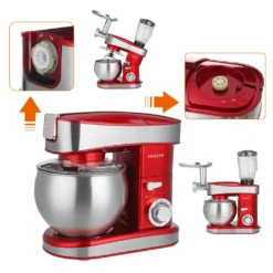 SOKANY 3in1 Küchenmaschine 1200W Edelstahlschüssel Teigmaschin 1.5L Saftpresse 6-stufige Gescheindigkeit Mixer Standmixer Knetmaschine Fleischwolf Wurstmaschine - Rot 16 SOKANY 3in1 Küchenmaschine 1200W Edelstahlschüssel Teigmaschin 1.5L Saftpresse 6-stufige Gescheindigkeit Mixer Standmixer Knetmaschine Fleischwolf Wurstmaschine - Rot -Küchen Profi 1c80d4da660818cf83518a1d460661a3