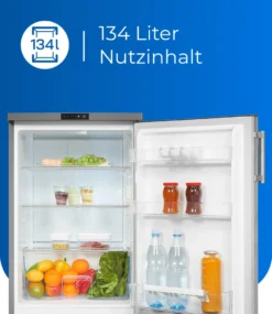 Exquisit Vollraumkühlschrank KS16-V-HE-011D Inoxlook | 134 L Nutzinhalt | Edelstahloptik -Küchen Profi 1ca6a9b65c38c1d1e056ec58cfde8947