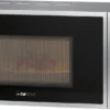 Clatronic Mikrowelle Mit Grill MWG 792, 700 Watt Mikrowellen- + 800 Watt Grillleistung, 30 Minuten-Timer Mit Endsignal, 20 Liter Garraum Mit Beleuchtung, Silber