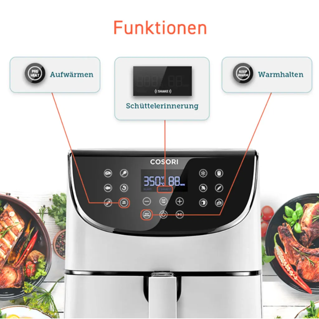 Cosori Premium 5,5-Liter Heißluftfritteuse Mit Spießgestell, Schwarz 22 Cosori Premium 5,5-Liter Heißluftfritteuse Mit Spießgestell, Schwarz – Bild 20