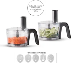 Küchenmaschine 10-in-1 Multifunktions-Küchenroboter, Standmixer, Mixer, Entsafter Multi Mixer Mit Knethaken, Citruspresse, Häcksler, Reibe Motorleistung 2000W, Farbe:Grau -Küchen Profi 21c5f08817a85d01b6e8377695b2be40