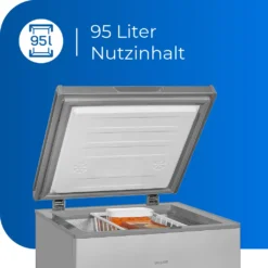 Exquisit Gefriertruhe GT100-330E Silber | 96 L Nutzinhalt | Silber -Küchen Profi 23ce2c2356ebafba6cf5b25087e4fc90