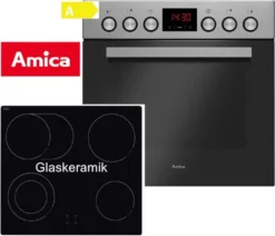 Amica Herdset, EHC 934 001 E - Backofen Und Glaskeramik Kochfeld, Edelstahl, Einbau, Energieklasse A -Küchen Profi 242fd0938f51b75e69e98d3e41517185