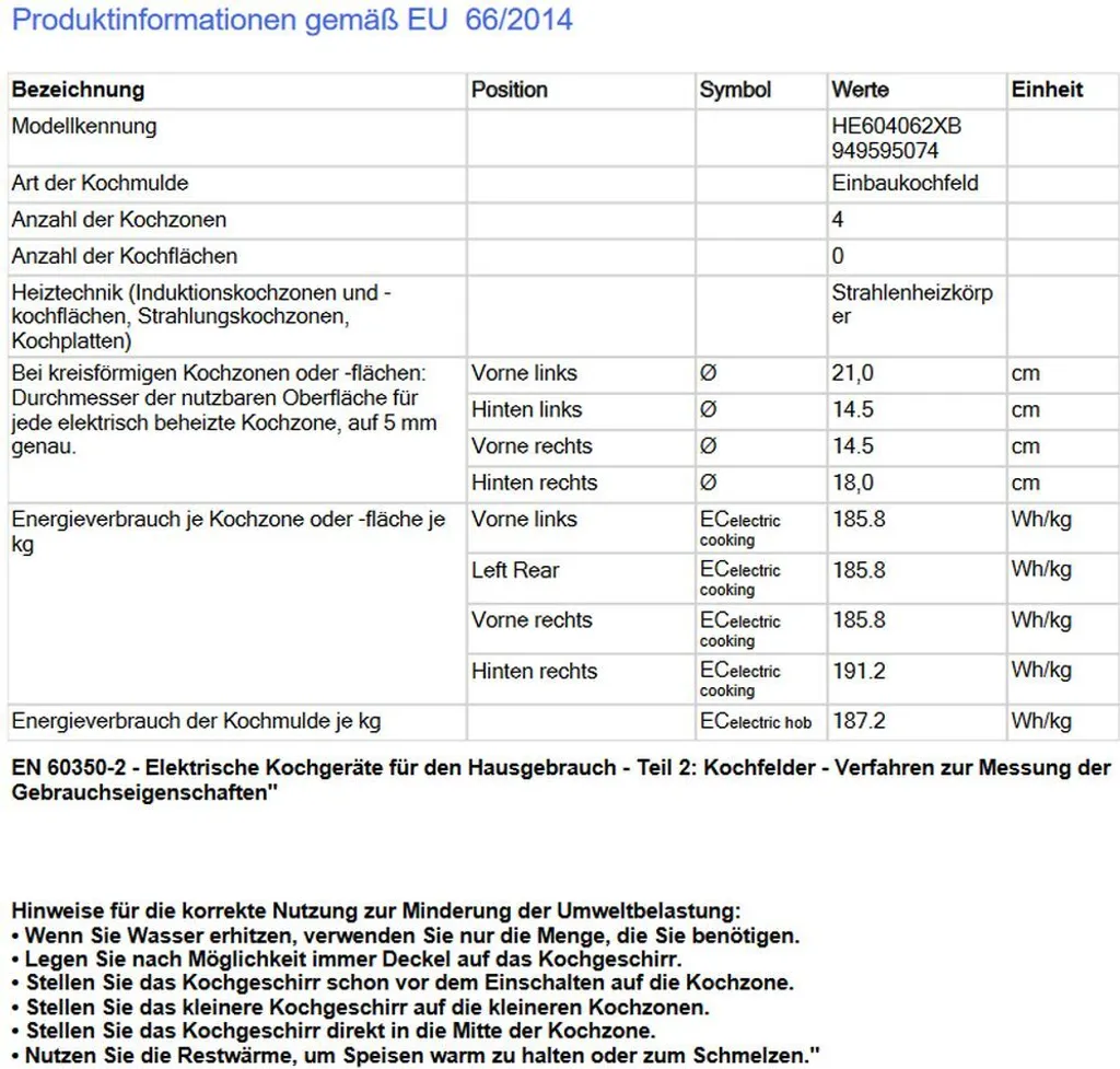 AEG - Kombi 3021 (EES33102ZM + HE604062XB) - Einbau-Herdset - Edelstahl 12 AEG - Kombi 3021 (EES33102ZM + HE604062XB) - Einbau-Herdset - Edelstahl – Bild 10
