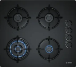 Bosch POH6B6B10 Gaskochfeld 60cm WOK Schwarz Hartglas GAS KOCHFELD