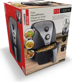 Cuisinier DeLuxe Heißluft-Fritteuse - 3,2 Liter 1300-1500 Watt -Küchen Profi 25d1c0487d7d4106834bea3d85b42df0