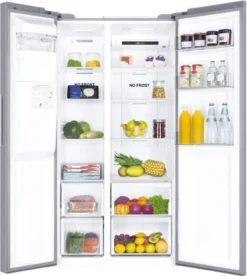 Haier SBS 90 Serie 3 HSOGPIF9183, Freistehend, Amerikanische Tür, Silber, LED, Berührung, An Tür -Küchen Profi 2611dbaa455c4d75330fe89e955f5843