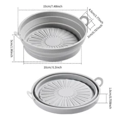 7.5'' Zusammenklappbarer Heißluftfritteusen-Silikontopf Grau Silikon Backkorb Kompaktfriteusen 11 7.5'' Zusammenklappbarer Heißluftfritteusen-Silikontopf Grau Silikon Backkorb Kompaktfriteusen -Küchen Profi 28d173a44f8041c8f22de83ff9b8e21d