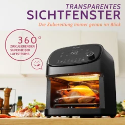 KYVOL Heißluftfritteuse XXL, 5,7L Heißluft-Fritteuse Mit Digitalem LED-Touchscreen, Fritteusen Airfryer Mit Sichtfenster 8 Kochprogrammen, Rezepte Auf Deutsch, Antihaft-Frittierkörben, Ohne Fett, 1350W -Küchen Profi 293512609e12a77f16fb43e21b3dbed4