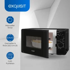 Exquisit Mikrowelle MW 802 G Schwarz | 700 Watt | Grill | Schwarz -Küchen Profi 298a19950116e4492a55eee9bf8d0f6b