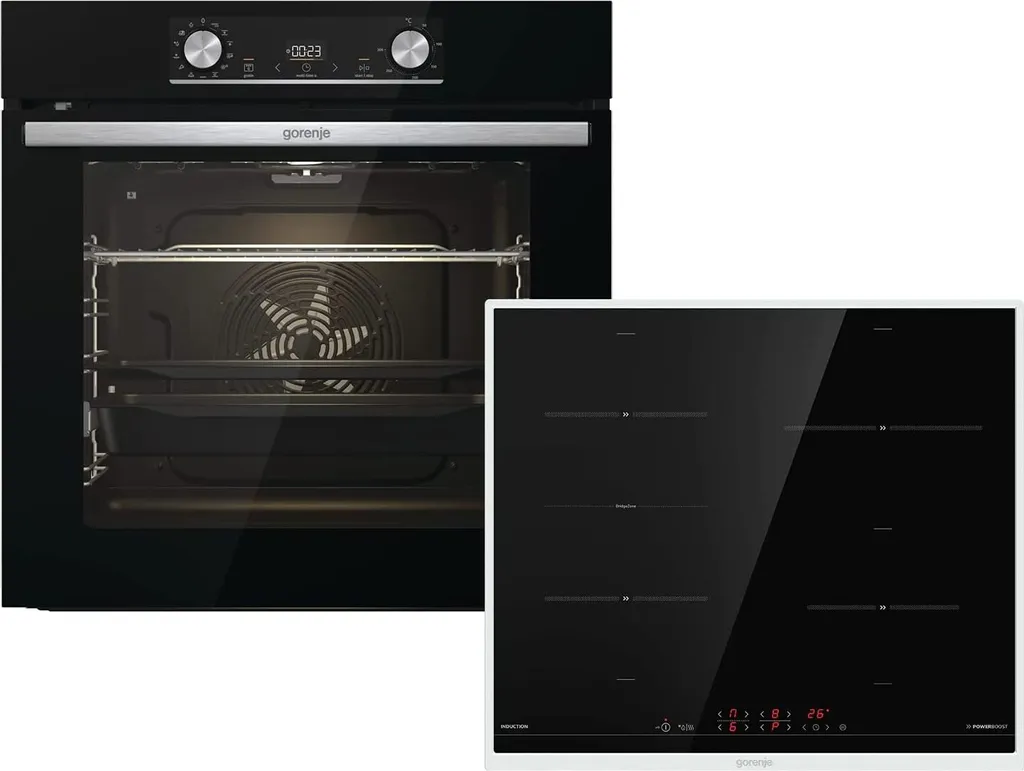 Gorenje Einbaubackofen-Set OptiBake Black Steam Pyro Set - 77L - Heißluft - Pyrolyse-Reinigung - ExtraSteam - GentleClose - AirFry - Pizzamode 300°C - PerfectGrill - Induktions-Kochfeld Mit BridgeZone 3 Gorenje Einbaubackofen-Set OptiBake Black Steam Pyro Set - 77L - Heißluft - Pyrolyse-Reinigung - ExtraSteam - GentleClose - AirFry - Pizzamode 300°C - PerfectGrill - Induktions-Kochfeld Mit BridgeZone