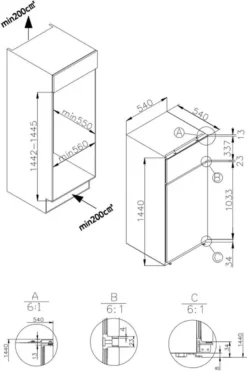Amica EKGC 16166, Kühl-Gefrierkombination, 1450 Mm Nische, Schlepptür-Technik, -Küchen Profi 2b1b5b36b9db3dd1261e5392a12096fb