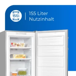 Exquisit Gefrierschrank GS231-NF-H-040D Inoxlook | 161 L Nutzinhalt | NoFrost | Umluftkühlung | LED-Anzeige | Wechselbarer Türanschlag | Edelstahloptik -Küchen Profi 2c2e82dddae1c8b33cacb63d9b96ff6b