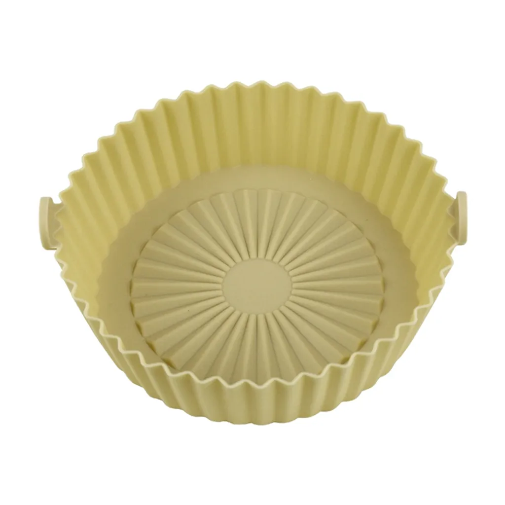 Wiederverwendbare Air Fryer Liner Pad Silikontopf Antihaft Dampfpad Backeinsatz Air Fryer Zubehör Heißluftfritteuse Matte Für Mikrowelle Küche Kochmatte Gelb 14,5cm 4 Wiederverwendbare Air Fryer Liner Pad Silikontopf Antihaft Dampfpad Backeinsatz Air Fryer Zubehör Heißluftfritteuse Matte Für Mikrowelle Küche Kochmatte Gelb 14,5cm – Bild 2