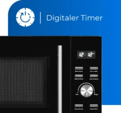 Exquisit Mikrowelle MW8023-F-240DIG Schwarz | 750 Watt | 1000 Watt Grill | Timer | Auftaufunktion -Küchen Profi 2cafb46e33283aa2bdac44c30cf44ce5